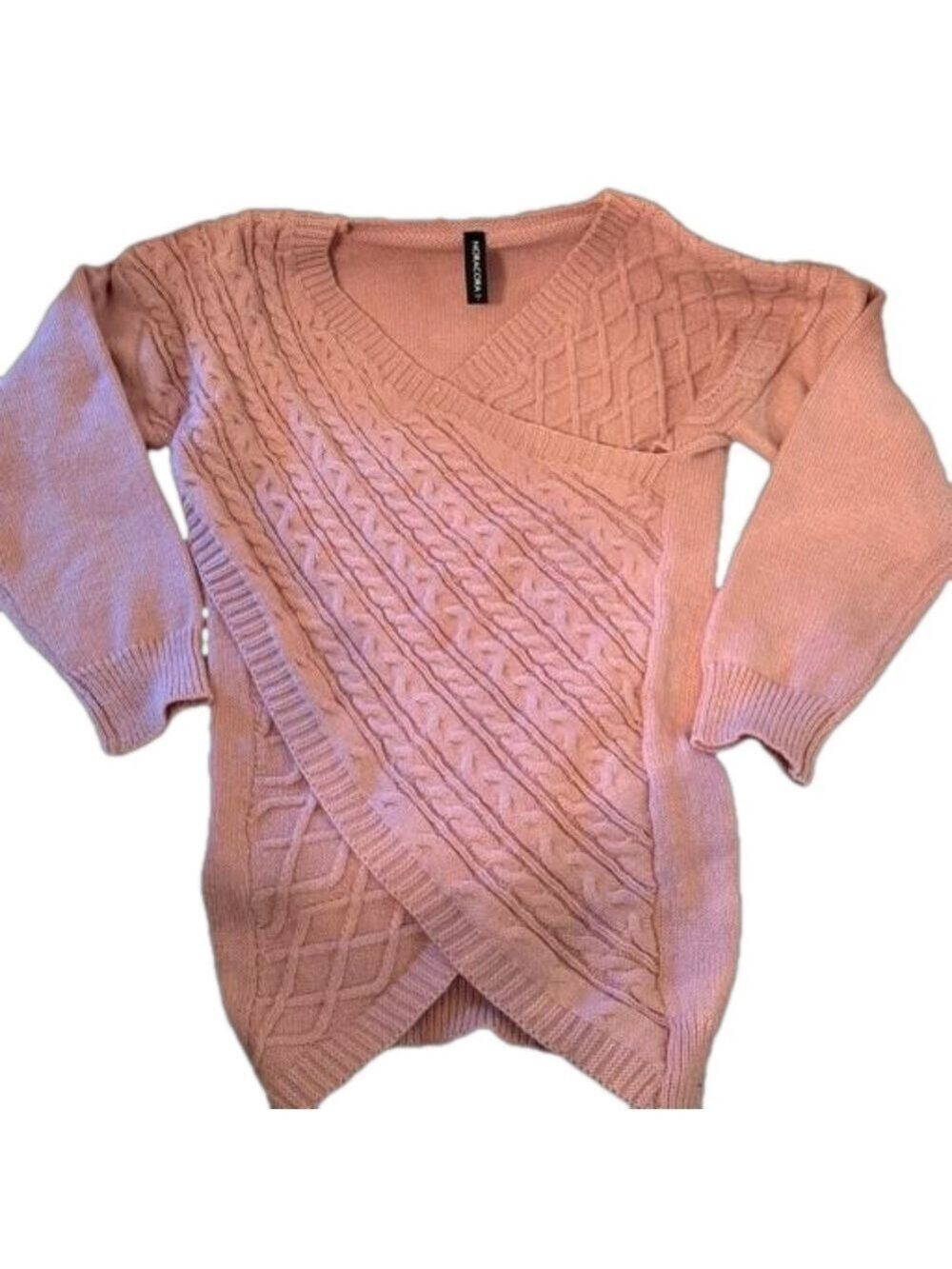 NoraCora Sweater Size S. Dusty pink/rose colored. Wrap front On Off Shoulder NEW - Picture 15 of 16
